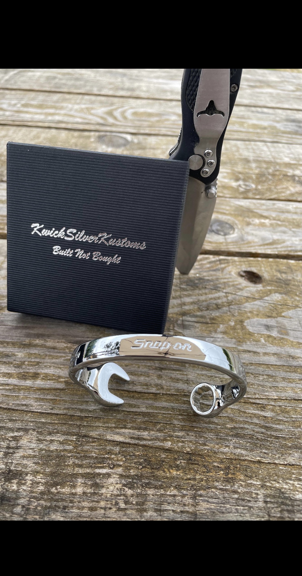 Chrome Plated Snap On Spanner Bracelet